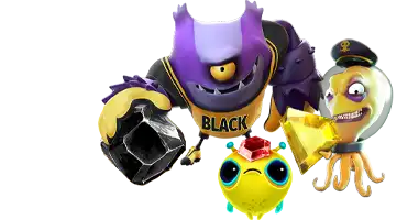 Изображение с яркими маскотами Gama онлайн-казино, демонстрирующими джекпот-акции, с красочными и выразительными лицами, создавая атмосферу веселья и азарта перед большими выигрышами.